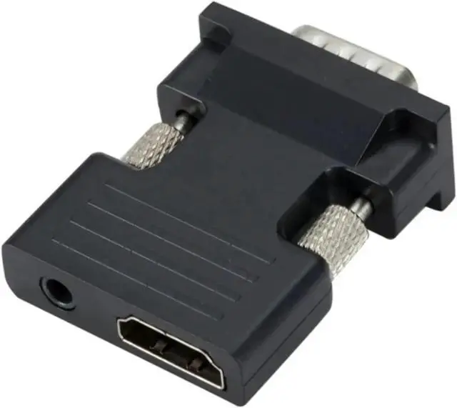 Alt view image 6 of 6 - HDMI-Compatible to V/GA Converter with 3.5Mm Cord 1080P HDMI-Compatible Female to Male Adapter for PC(Black)