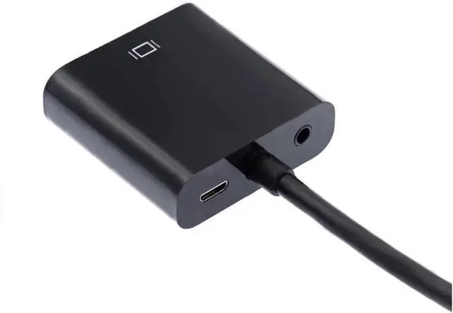 Alt view image 4 of 4 - HD 1080P HDMI-compatibe to V/GA Cord Converter with Power Supply Male to Female Adapter for PC TV Tablet(Only Converter)