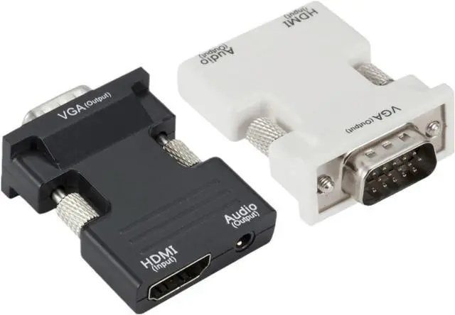 Alt view image 2 of 4 - HDMI-Compatible to V/GA Converter with 3.5mm Cord for P;S/4 PC TV M>oni>tor Projector 1080P HD Female to Male Adapt(White)