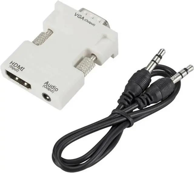 Alt view image 4 of 4 - HDMI-Compatible to V/GA Converter with 3.5mm Cord for P;S/4 PC TV M>oni>tor Projector 1080P HD Female to Male Adapt(White)
