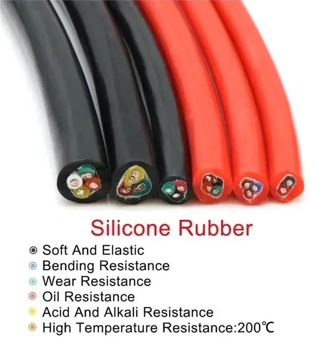Alt view image 3 of 6 - 1~10m Soft Silicone Rubber Cable sq 0.3 0.5 0.75 1 1.5 2.5 4 6mm, 2 3 4 6 Cores Insulated Flexible Copper High Temperature Wire(Red 0.5mm,3 Meters,3 cores)