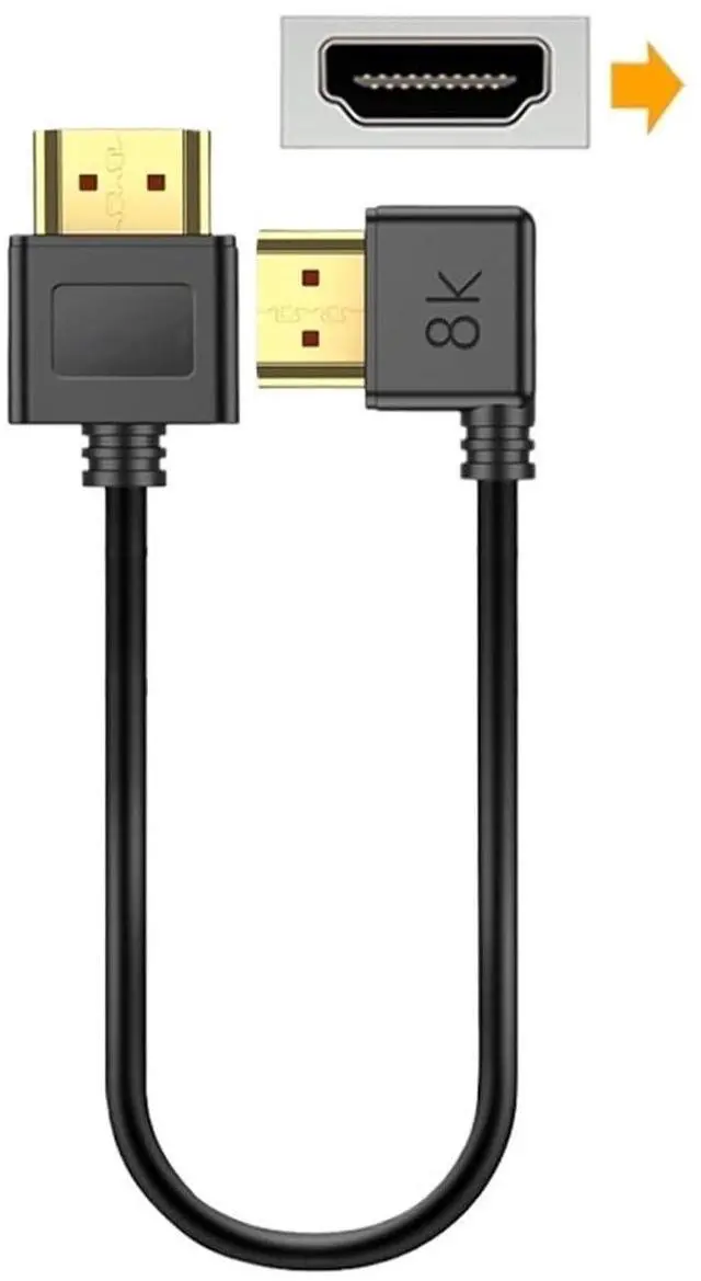 Main image of 90 Degree Up/Down/Left/Right Angle HDMI-Compatible 2.1 Cord 8K60Hz 4K144Hz 2K240Hz 48Gbps High Speed for PC Gaming M>oni>tor HDTV(Right,1.8m)