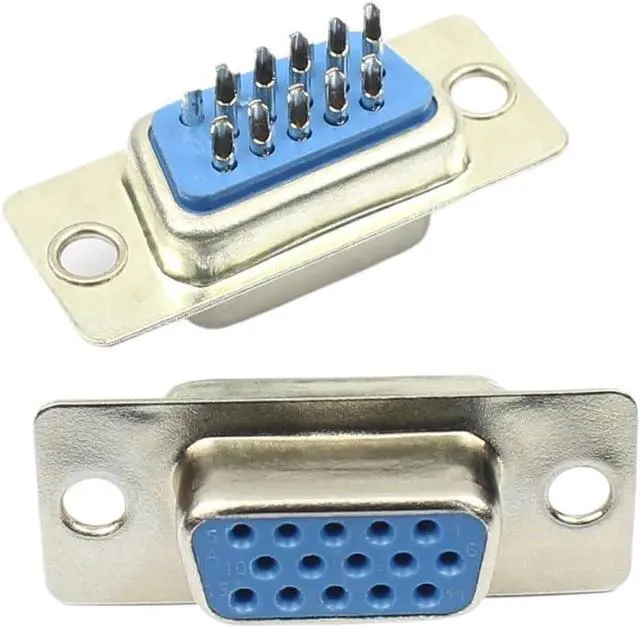 Alt view image 4 of 7 - 5pcs HD D-SUB 15 26 44 50 62 Pin Male Female Solder Type Connector Mount Serial Port Adapter 3 Rows DB15 DB26 DB44 DB50 DB62(62P Female Black)
