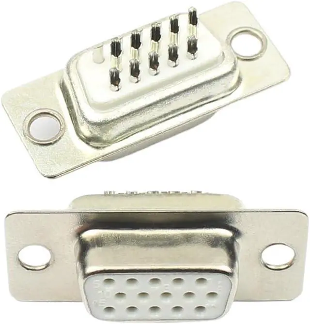 Alt view image 5 of 7 - 5pcs HD D-SUB 15 26 44 50 62 Pin Male Female Solder Type Connector Mount Serial Port Adapter 3 Rows DB15 DB26 DB44 DB50 DB62(62P Female Black)