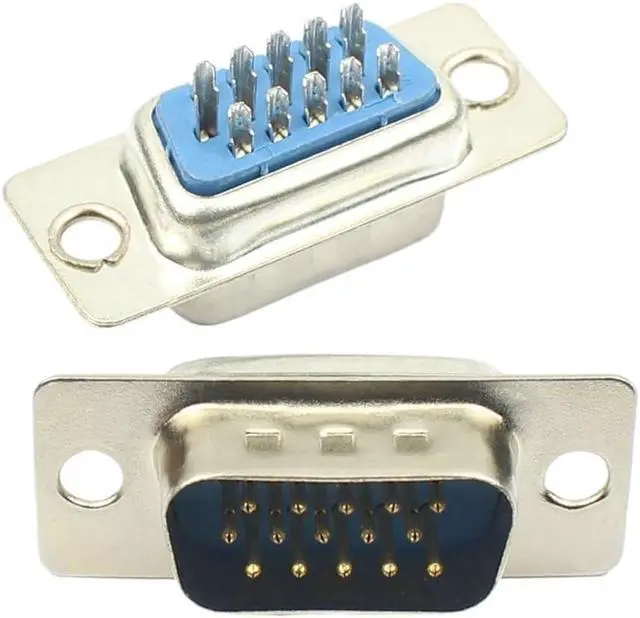 Alt view image 3 of 7 - 5pcs HD D-SUB 15 26 44 50 62 Pin Male Female Solder Type Connector Mount Serial Port Adapter 3 Rows DB15 DB26 DB44 DB50 DB62(62P Female Black)