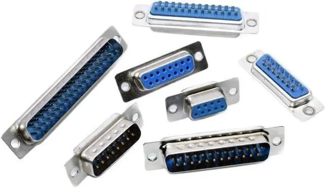 Alt view image 2 of 5 - 5Pcs DB9 DB15 DB25 DB37 Ho/*le/Pin Female/Male Blue Welded Type Connector RS232 Serial Port Socket DB D-SUB Adapter 9/15/25/37P(DB37 Housing)