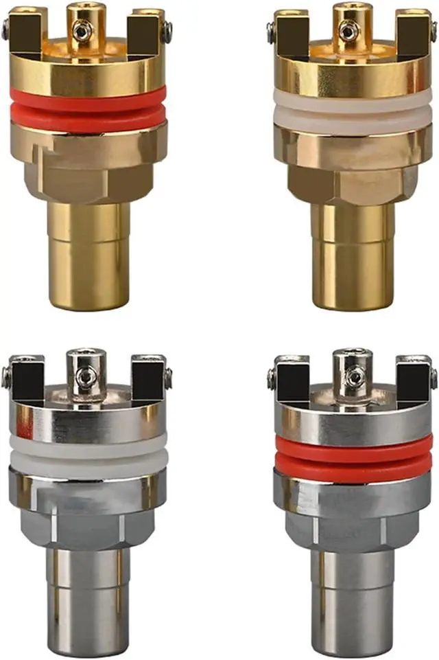 Alt view image 6 of 7 - Female Socket Terminal Pair Solderless Gold/Rhodium Finish for Home Hearing Systems and Project Connectors