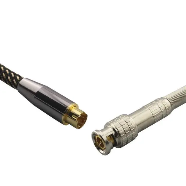 Alt view image 5 of 5 - Video Cable 4 Pin Male S-Video to BNC Male Female 75-5 Monitor Video Signal Interconnect Cable Q9 Video Security Line OFC(S to L BNC Male,3m)