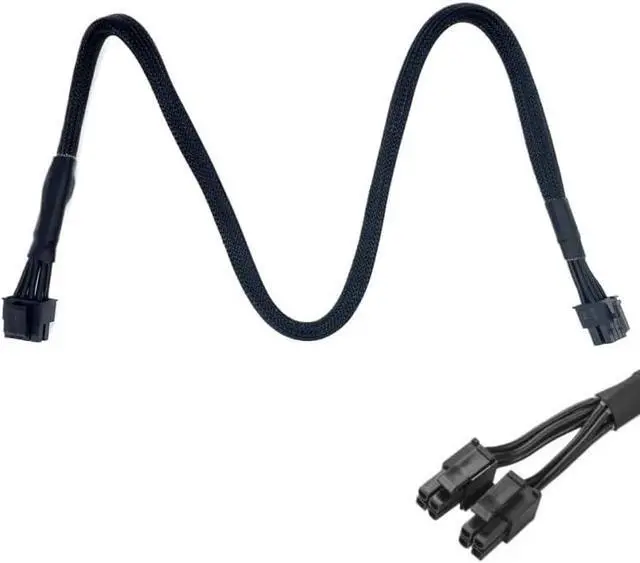 Alt view image 2 of 5 - Wen ST 8Pin to 4+4Pin CPU Power Cable for GX-1300, GX-1000, GX-850, GX-750, GX-650 Gold Modular Power, Sleeved Net 60 CM