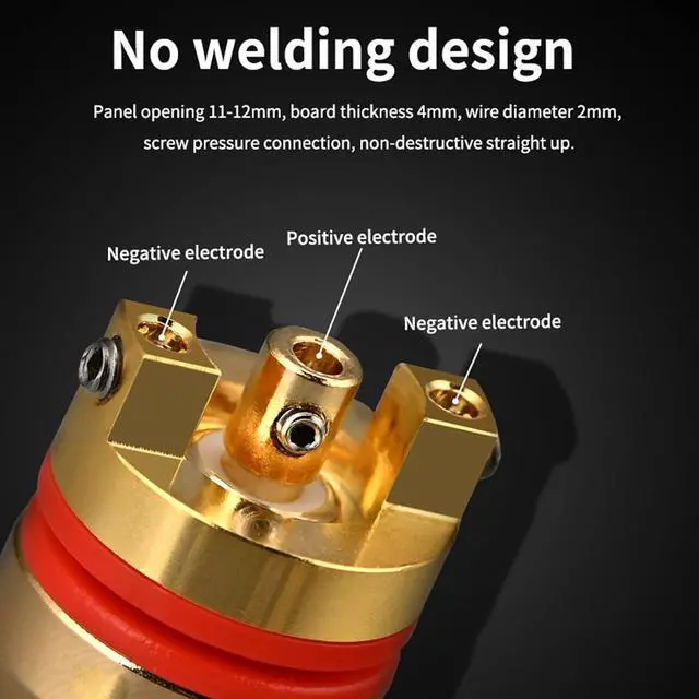 Alt view image 5 of 7 - Female Socket Terminal Pair Solderless Gold/Rhodium Finish for Home Hearing Systems and Project Connectors
