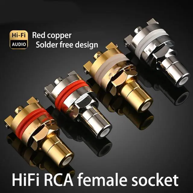 Alt view image 4 of 7 - Female Socket Terminal Pair Solderless Gold/Rhodium Finish for Home Hearing Systems and Project Connectors