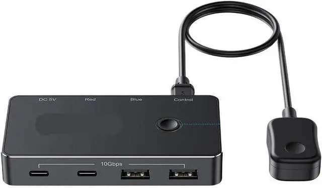 Main image of USB C Switch with Controller 2 Computers Share 4 10Gbps USB Switcher Selector for PC Keyboard