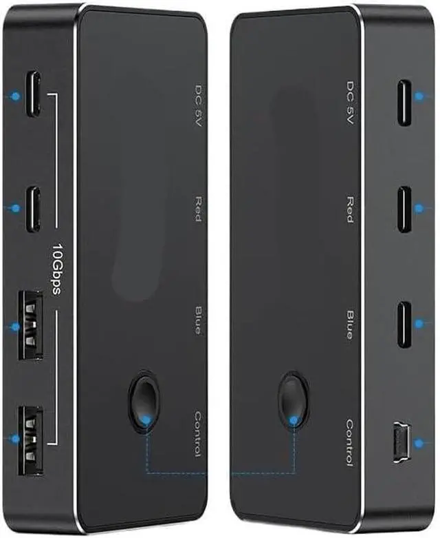 Alt view image 2 of 3 - USB C Switch with Controller 2 Computers Share 4 10Gbps USB Switcher Selector for PC Keyboard