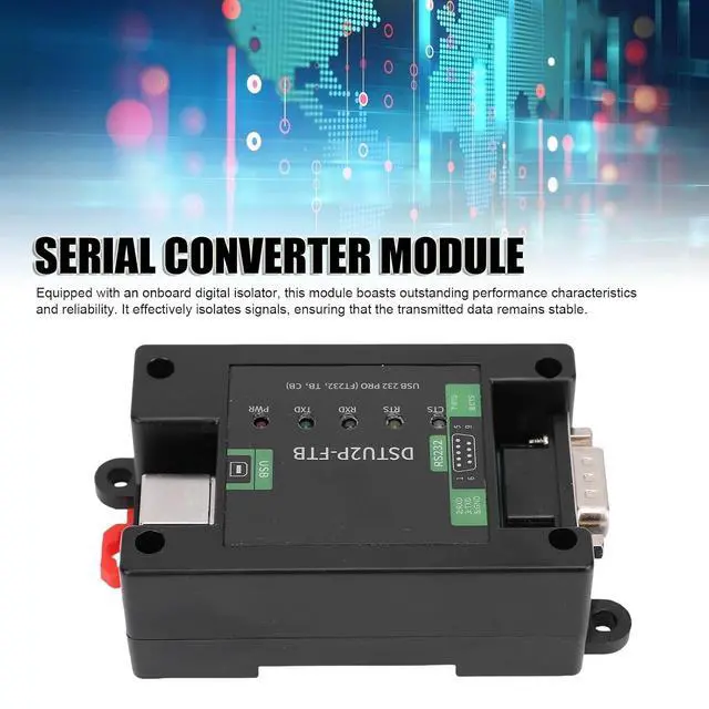 Alt view image 2 of 7 - Jectse USB to RS232 PRO Serial Converter Module, Integrated Power Isolation Serial Adapter Module with Rail DB9 Male USB B Connector, Outstanding Performance