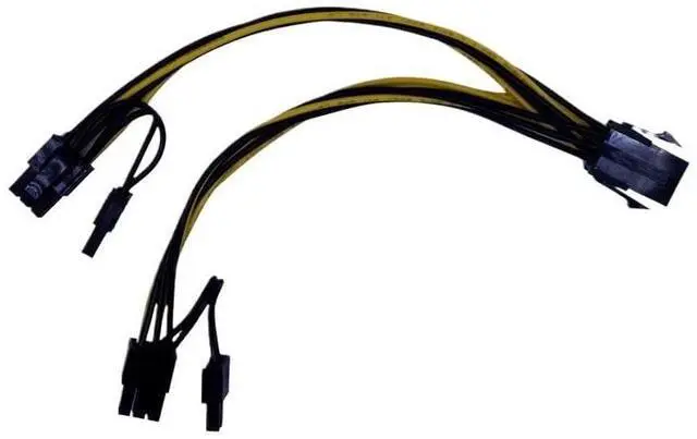 Alt view image 2 of 6 - PCI-E 6-pin to 6+2-pin Power Splitter Cable Graphics Card PCIE PCI 6Pin to 8Pin Power Cable