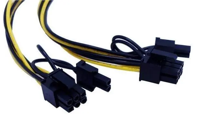 Alt view image 5 of 6 - PCI-E 6-pin to 6+2-pin Power Splitter Cable Graphics Card PCIE PCI 6Pin to 8Pin Power Cable