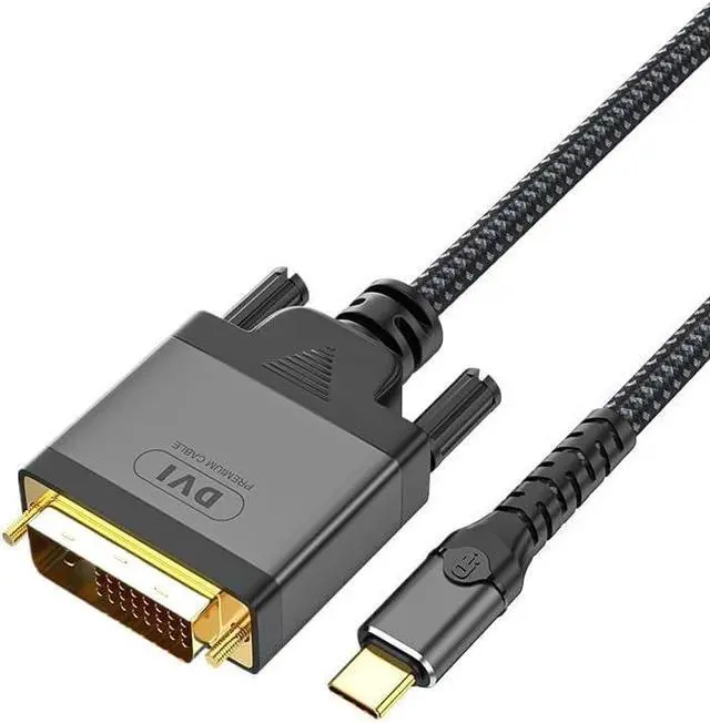 Main image of 2M Type C to DVI 24+1 24+5 Converter Cable HD 4K@30Hz USB C DVI Adapter Cable for LCD Projector Monitor