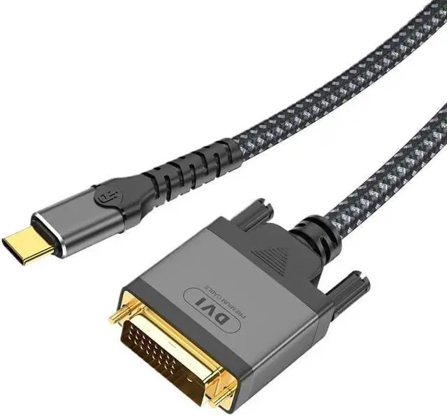 Alt view image 2 of 4 - 2M Type C to DVI 24+1 24+5 Converter Cable HD 4K@30Hz USB C DVI Adapter Cable for LCD Projector Monitor