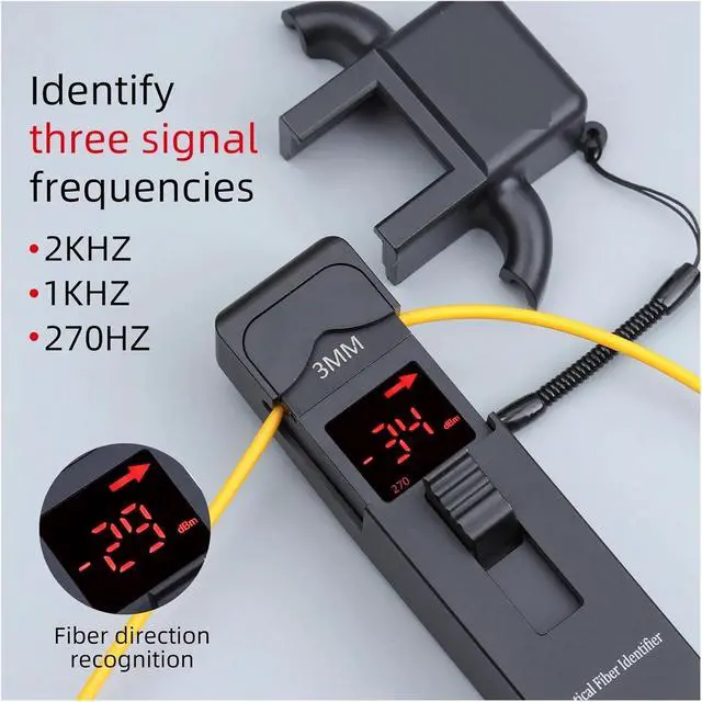 Alt view image 3 of 6 - OTDR Fiber Optic Tester, Optical Fiber Identifier Optical Cable Fiber Orientation Identification Power Detector Signal Direction Tester