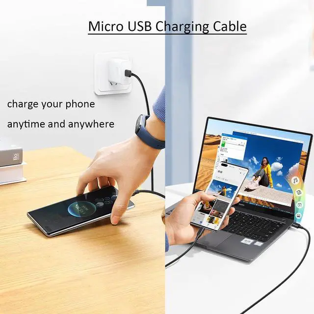 Alt view image 2 of 3 - WhitePoplar Micro USB Cable for Computer 2.4A Fast Charging & Sync Android Charger