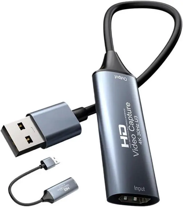 Alt view image 2 of 5 - HDMI-Compatible to USB 2.0/USB 3.0/Type-C Video Grabber Box Game Capture Device(USB3.0)
