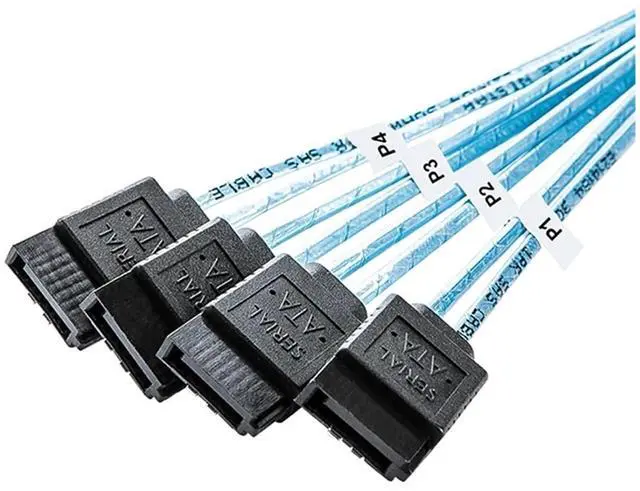 Alt view image 5 of 6 - S/AS HD SFF-8644 to 4 X SATA 7Pin Hard Disk Cord 12Gbps Server External Hard Disk High-Speed Cord 3.33TF/1M