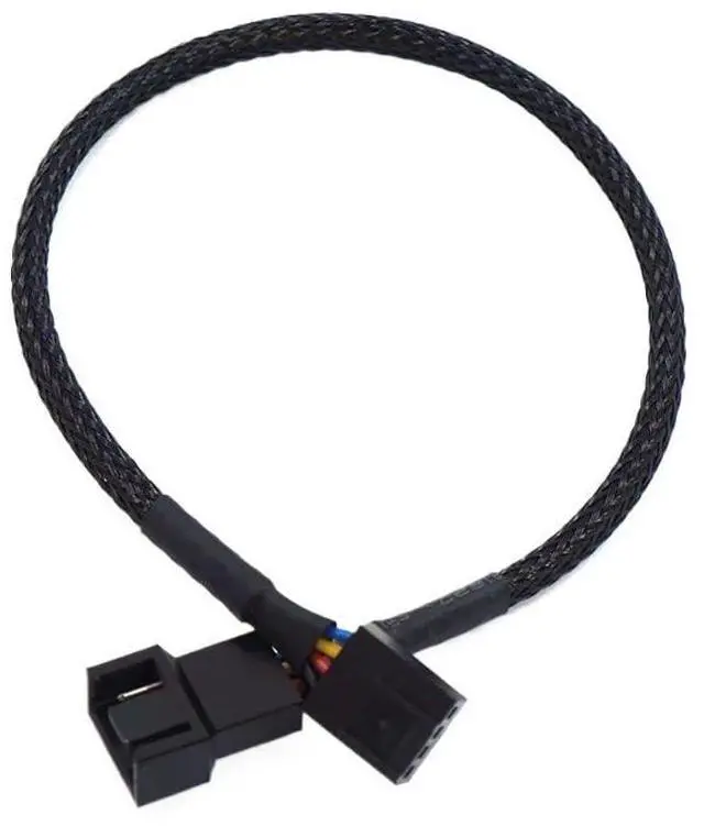 Main image of New 4 Pin Pwm Fan Cable 1 to 4/3/2/1 Ways Splitter Black Sleeved 27cm Extension Cable Connector Pwm Extension Cables(1 in 1)