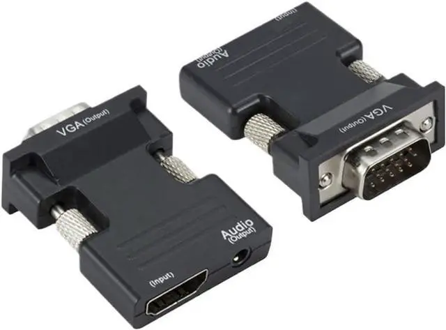Main image of HDMI-Compatible Female to VGA Male Converter 3.5mm Audio Adapter Support 1080P Signal Output Convertor with Audio Cables
