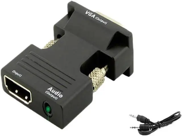 Alt view image 3 of 6 - HDMI-Compatible Female to VGA Male Converter 3.5mm Audio Adapter Support 1080P Signal Output Convertor with Audio Cables