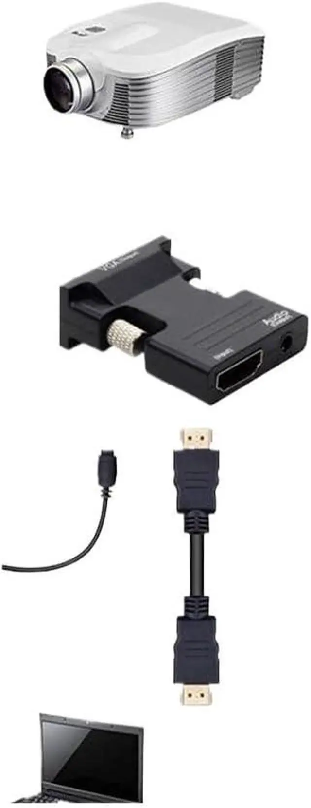 Alt view image 5 of 6 - HDMI-Compatible Female to VGA Male Converter 3.5mm Audio Adapter Support 1080P Signal Output Convertor with Audio Cables