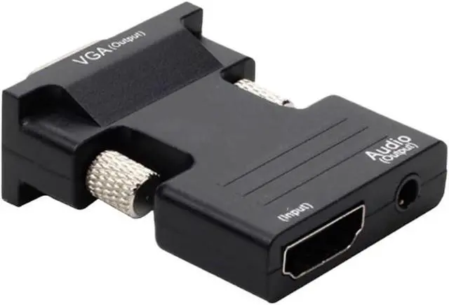 Alt view image 6 of 6 - HDMI-Compatible Female to VGA Male Converter 3.5mm Audio Adapter Support 1080P Signal Output Convertor with Audio Cables