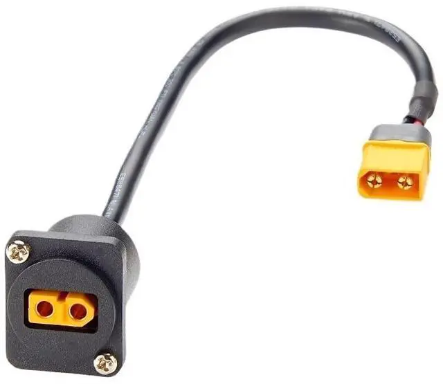 Alt view image 2 of 7 - D-Type XT60 Panel Mount Extension Cable Male to Female Convertor Cable Pass Through Flange XT60 Coupler Socket