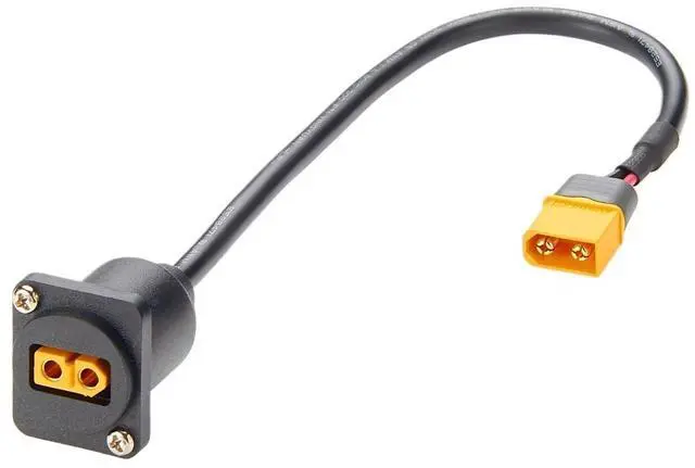 Alt view image 4 of 7 - D-Type XT60 Panel Mount Extension Cable Male to Female Convertor Cable Pass Through Flange XT60 Coupler Socket