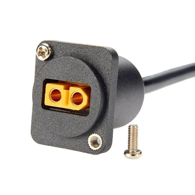 Alt view image 6 of 7 - D-Type XT60 Panel Mount Extension Cable Male to Female Convertor Cable Pass Through Flange XT60 Coupler Socket