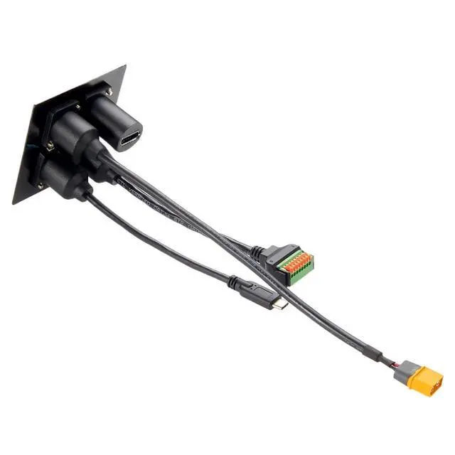 Alt view image 7 of 7 - D-Type XT60 Panel Mount Extension Cable Male to Female Convertor Cable Pass Through Flange XT60 Coupler Socket