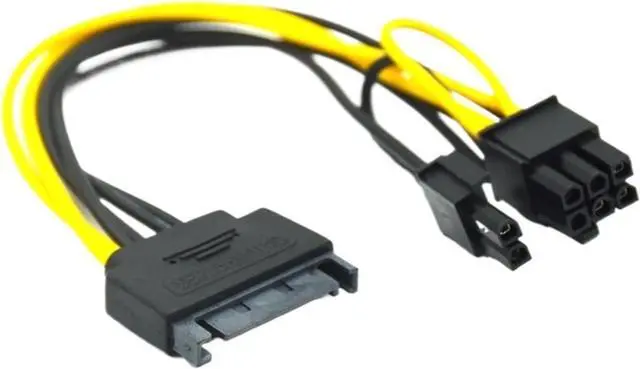 Main image of Single SATA 15 Pin Turn to 8 Pin Graphics Card Power Connector Line 6PIN+2PIN Adapter Cable 15P to 8P Graphics Card Line Cable(SATA-182)