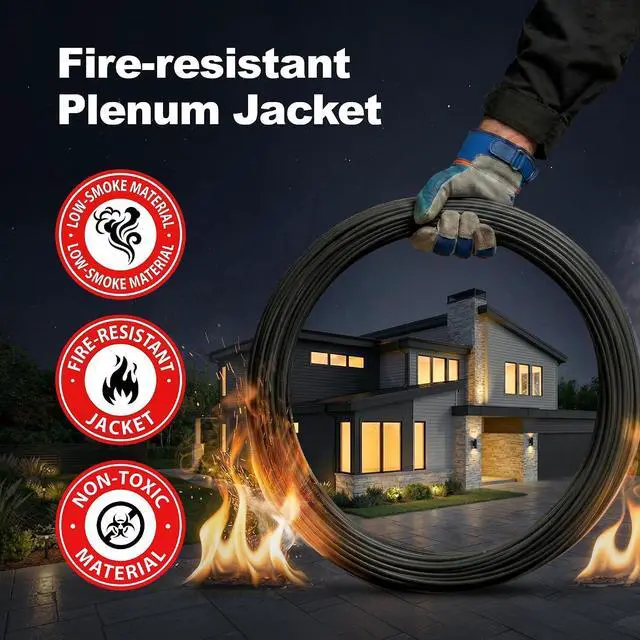 Alt view image 7 of 7 - Big-A - Plenum Ethernet Cable 1000ft, Bulk Cat5e Cable (CMP) Gigabit Solid Network Wire, 350MHz Cat5e Ethernet Cord, Unshielded Twisted Pair (UTP) - Black