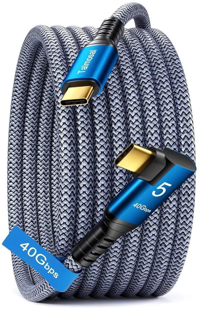 Main image of 240W for Thunderbolt 5 Cable Right Angle 10ft, Support 8K@60Hz, 4K@144Hz, 40Gbps for iPhone 17, Thunderbolt 4, USB4, SSD, MacBook M4 Pro, Dock, eGPU, Mac mini M4 / M4 Pro