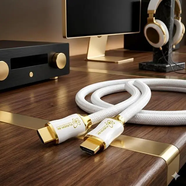 Alt view image 3 of 7 - Fusion8K White HDMI 2.1 Cable 10 Feet - Certified 48Gbps 8K@60Hz 4K@120Hz 10K | HDR Dolby Vision eARC | Braided Cord for PS5 Xbox Series X Apple TV 4K