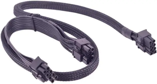 Alt view image 2 of 6 - PCIe 8pin to 2 Ports 6+2Pin Power Supply Cable for 750W 850W 1000W 1200W 1600W 2000W(Sleeve Cable)