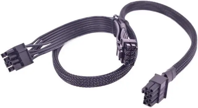 Alt view image 3 of 6 - PCIe 8pin to 2 Ports 6+2Pin Power Supply Cable for 750W 850W 1000W 1200W 1600W 2000W(Sleeve Cable)