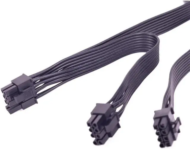 Alt view image 5 of 6 - PCIe 8pin to 2 Ports 6+2Pin Power Supply Cable for 750W 850W 1000W 1200W 1600W 2000W(Sleeve Cable)