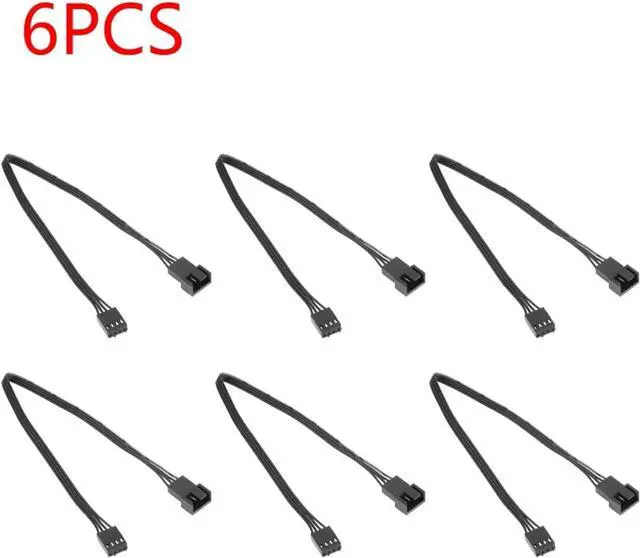 Main image of 25cm Motherboard 4Pin Female to PWM Fan Male Power Extension Cable Adapter Splitter Extension Wire Cord Cooling Parts(6pcs)