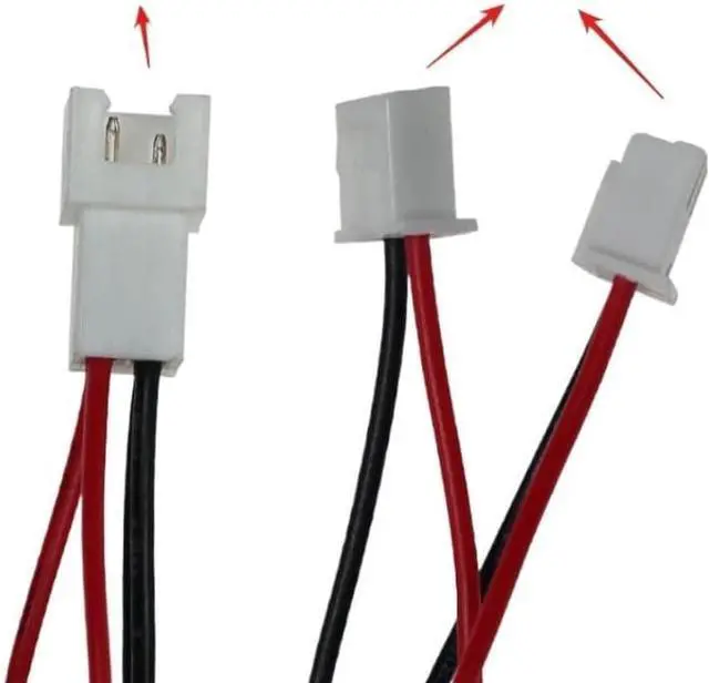 Alt view image 3 of 4 - 1/5/10Pcs Fan Cable GPU XH2.54 2/3/4Pin 1 to 2 Way CPU 2/3/4Pin PWM Fan Connector Cable Lead Y Splitter Split Two Fan Line(2P,26AWG_5 PCS_10CM)