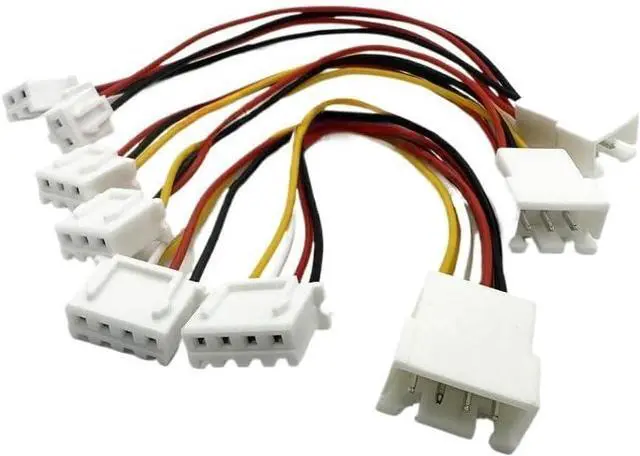 Alt view image 4 of 4 - 1/5/10Pcs Fan Cable GPU XH2.54 2/3/4Pin 1 to 2 Way CPU 2/3/4Pin PWM Fan Connector Cable Lead Y Splitter Split Two Fan Line(2P,26AWG_5 PCS_10CM)