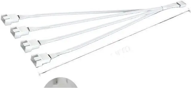Main image of 4 Pin 1/2/3/4 Motherboard CPU Fan PC Case Fan Extension Adapter Cable PWM Female to 3/4 Pin Splitter Cable(4Pin 1 to 4 White)