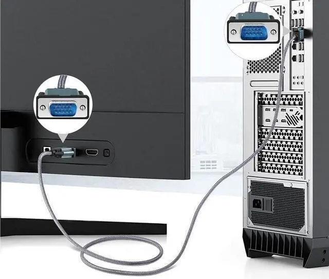 Alt view image 4 of 5 - VGA to VGA Video Cable, Suitable for Computers, laptops, Monitors, Screens, projectors(300CM)
