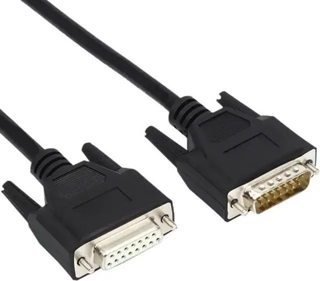 Main image of Custom Industrial Grade DB15 Cable Pure Copper Male to Female Parallel 15 Pin Serial Extension Cable 2 Rows Pinout 1m 5m 10m 30m(Male to Female,300CM)