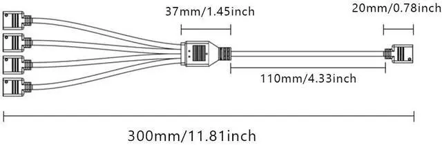 Alt view image 3 of 3 - ARGB Multi Splitter 5V 3PIN Connector 1 to 2/3/4 Chassis Fan Splitter Synchronization Tensile(1 to 2,White)