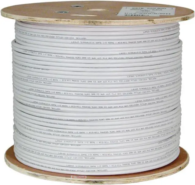 Main image of Vertical Cable Cat6A 10G, Shielded, 23AWG, Solid Bare Copper, PVC, 1000ft, Bulk Ethernet Cable, White